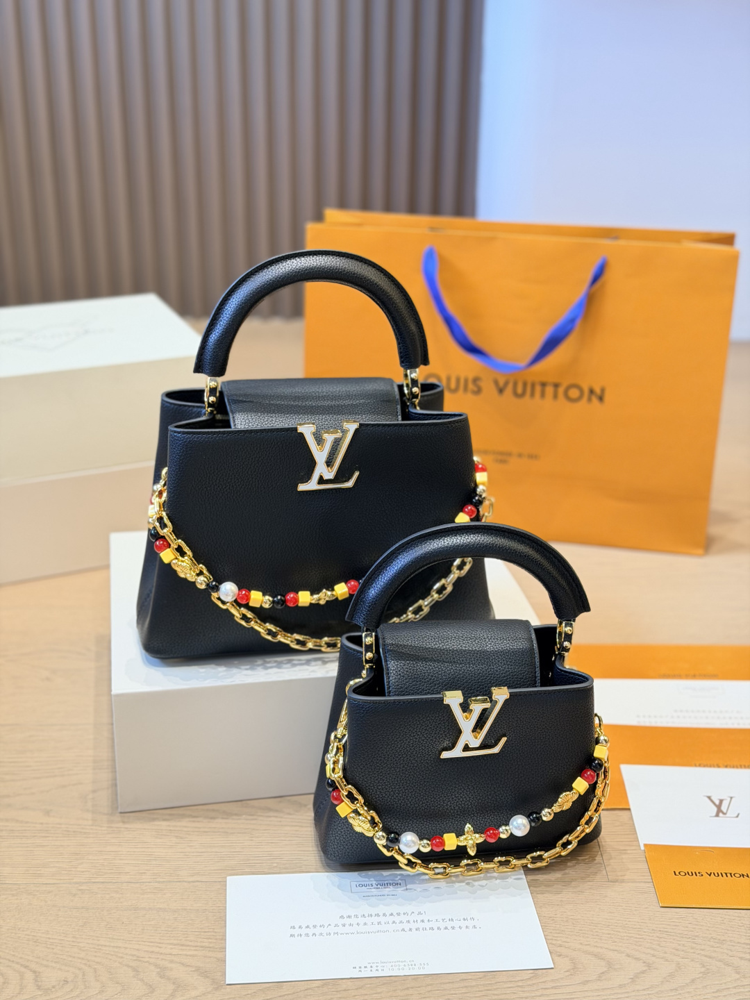LV Monogram Handbag Cowhide Leather Detachable Strap Crossbody